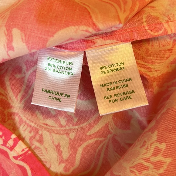 Lilly Pulitzer x Goop Paltrow Floral Blouse Pink and White Women’s Size XXS - Picture 9 of 10